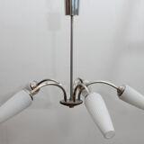 1960s ceiling light in chrome and opaline