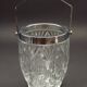 Quality Cut Glass French Vintage Ice Bucket Silver Metal Carry Handle 4507