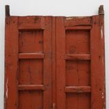 Grandes portes de monastère du XVIIe siècle en chêne laqué terre cuite, Portugal