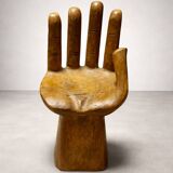 Sculptural wooden armchair – hand shape