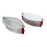 Pair of designer glass eye sconces from the 60s and 70s