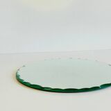 Vintage round and beveled table mirror