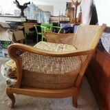 Vintage English sofa in caning