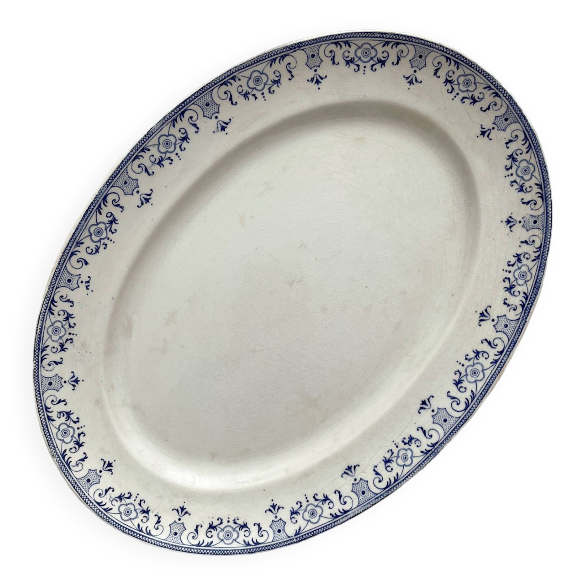 Oval ironstone dish "La Vallière" Creil and Montereau