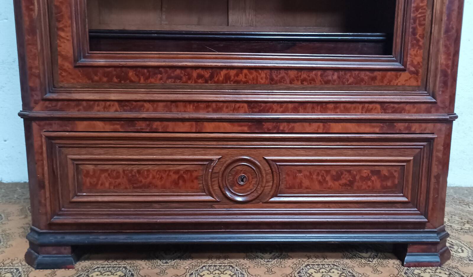 Library from the Napoleonic III era in thuya burl.