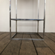 High square chrome steel stool