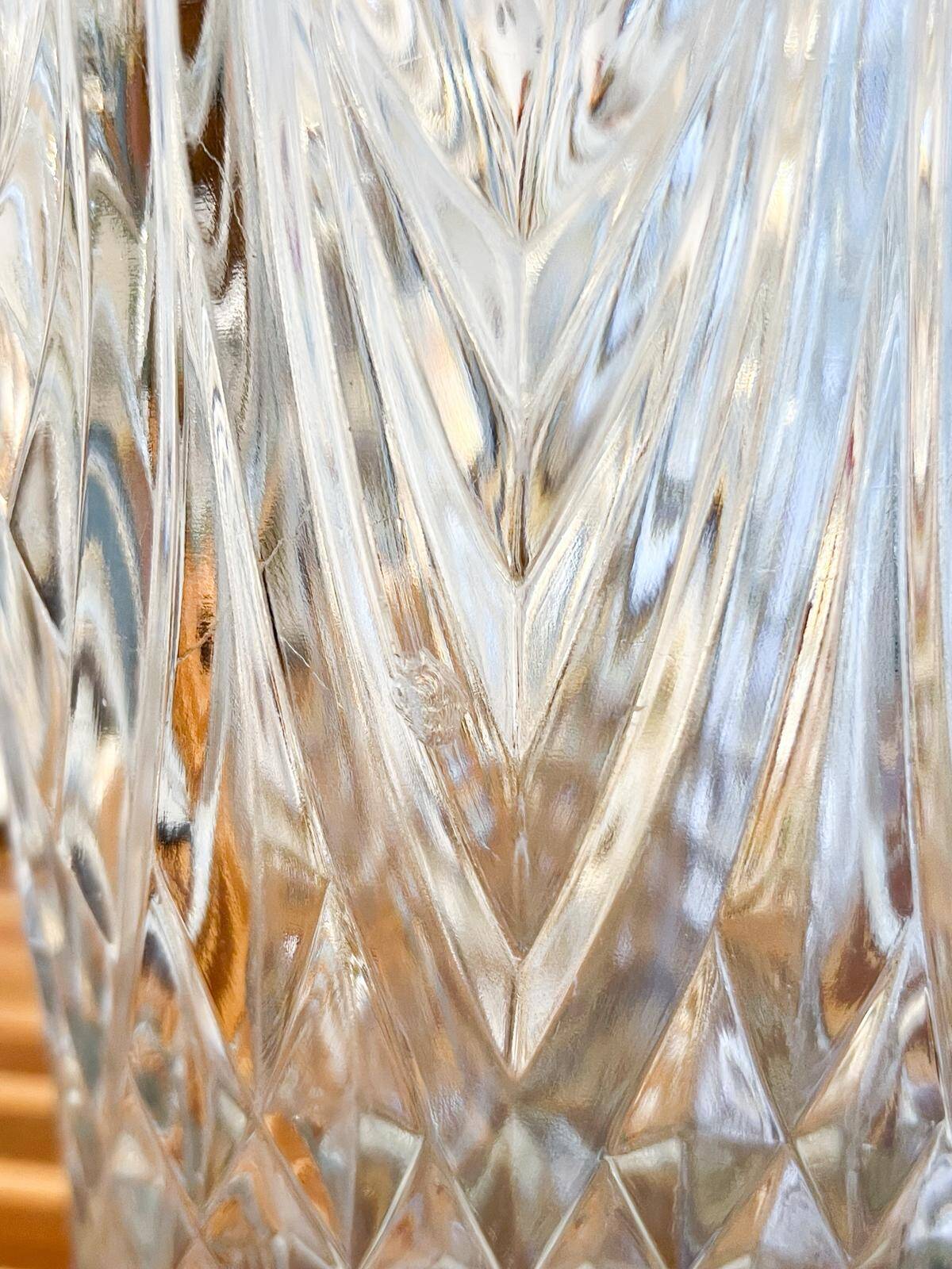 Large transparent glass vase