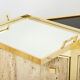Pair of travertine brass cabinets by Alfredo Freda 1975