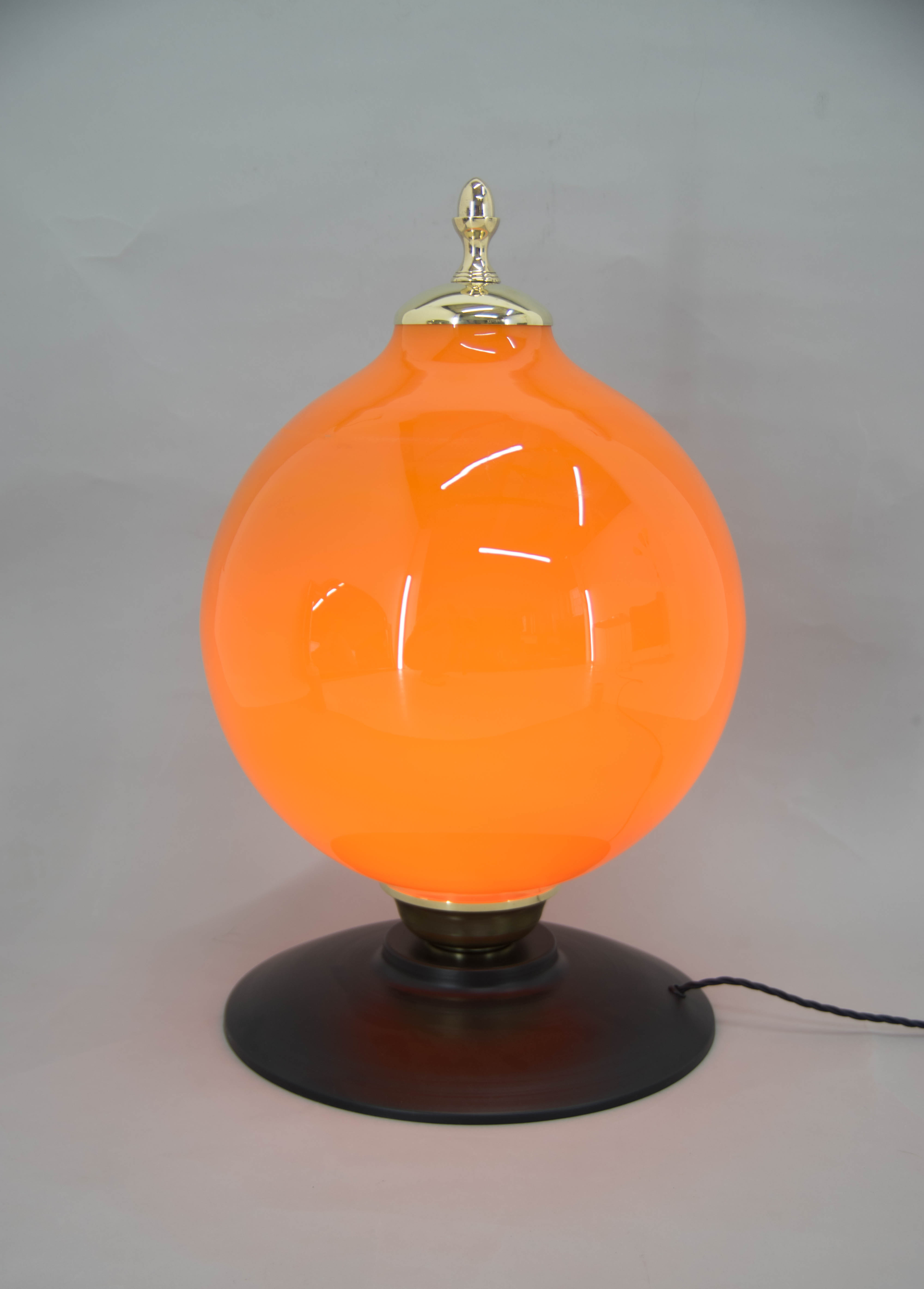 Postmodern orange glass table/floor lamp, 2000s