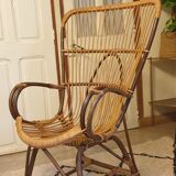 Pair of rattan armchairs