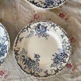 Set of 4 flat ironstone plates by Hippolyte Boulenger