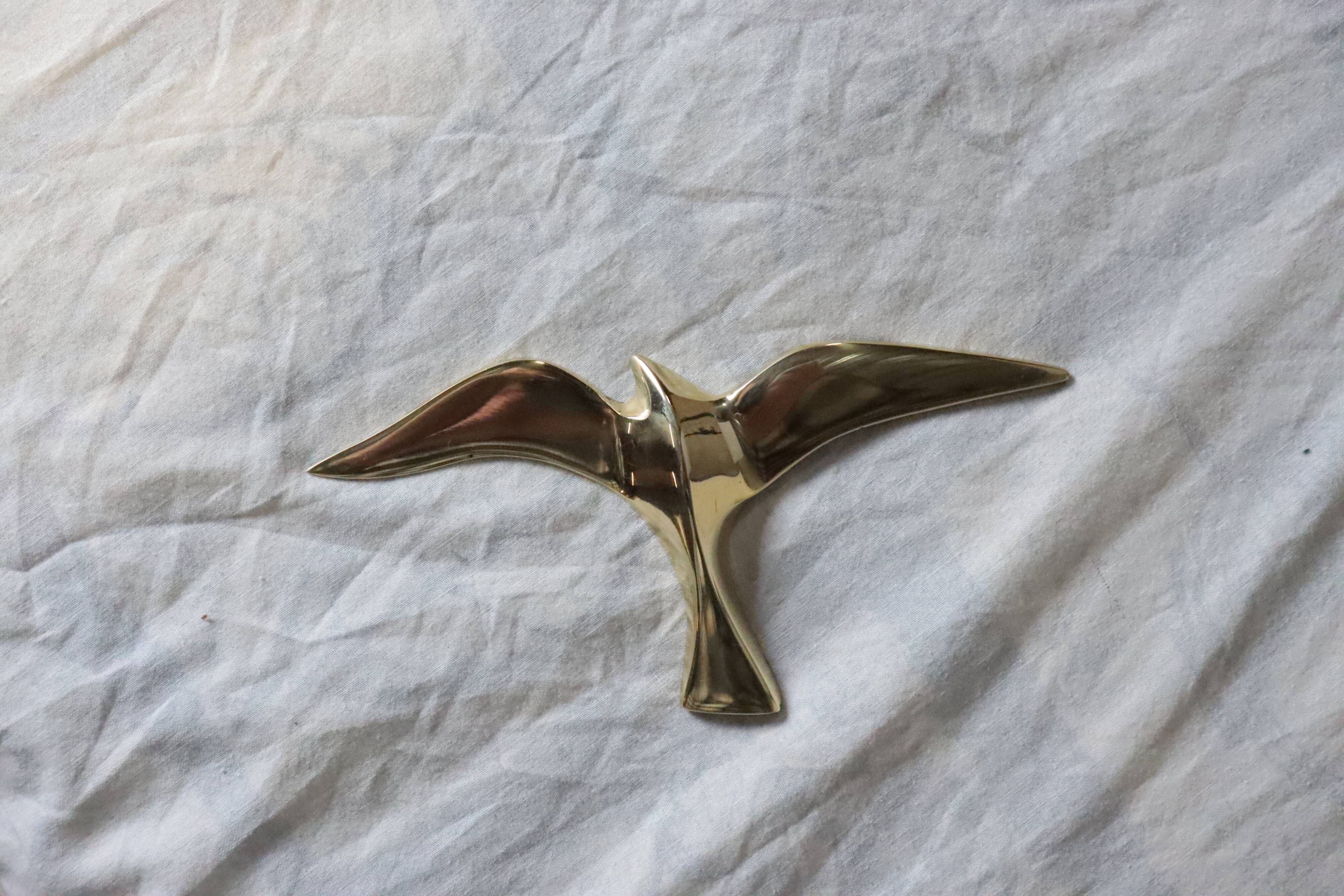 Set of 3 brass gulls birds | 15 - 20 -25 cm