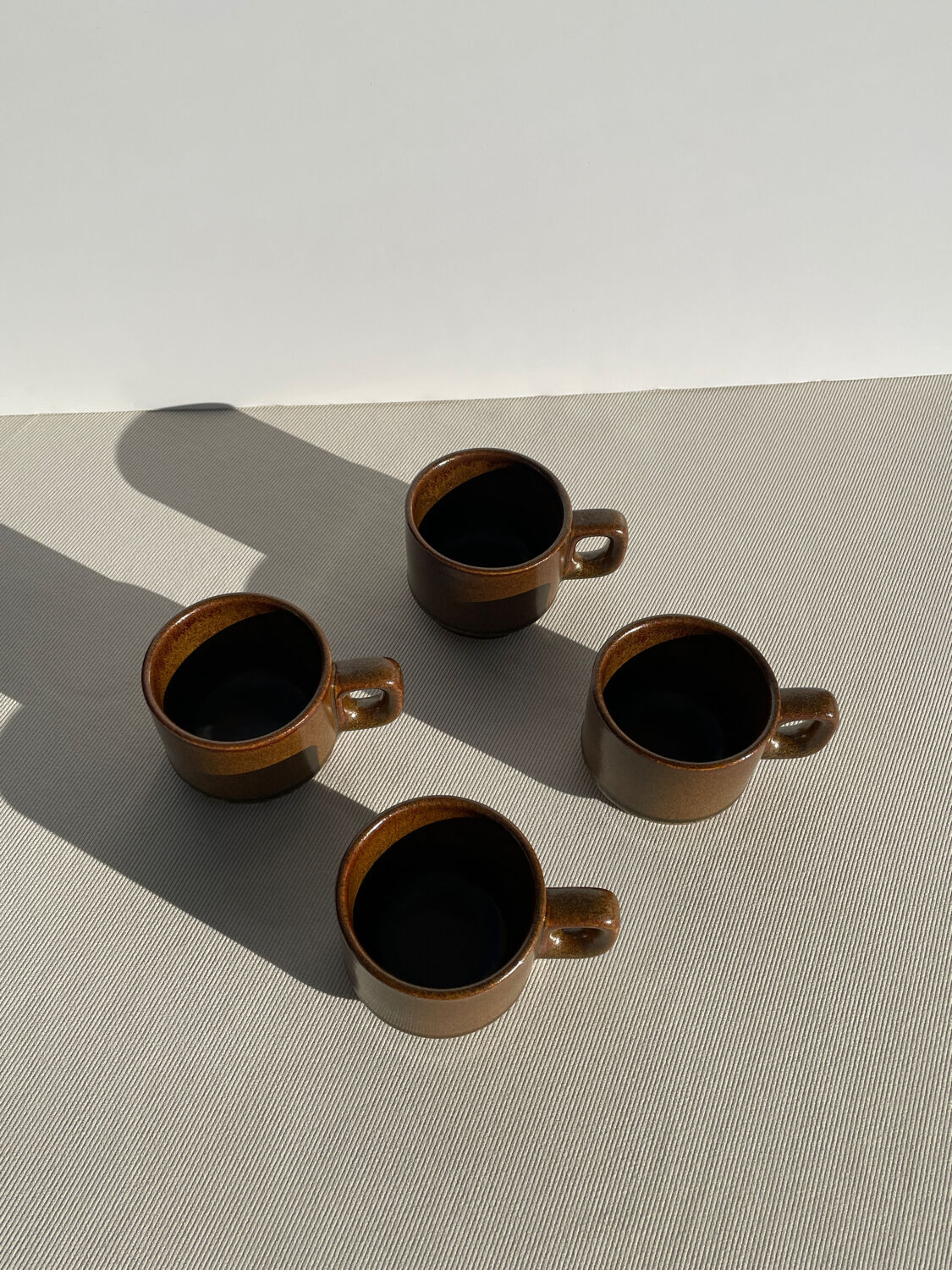 Stoneware coffee mugs