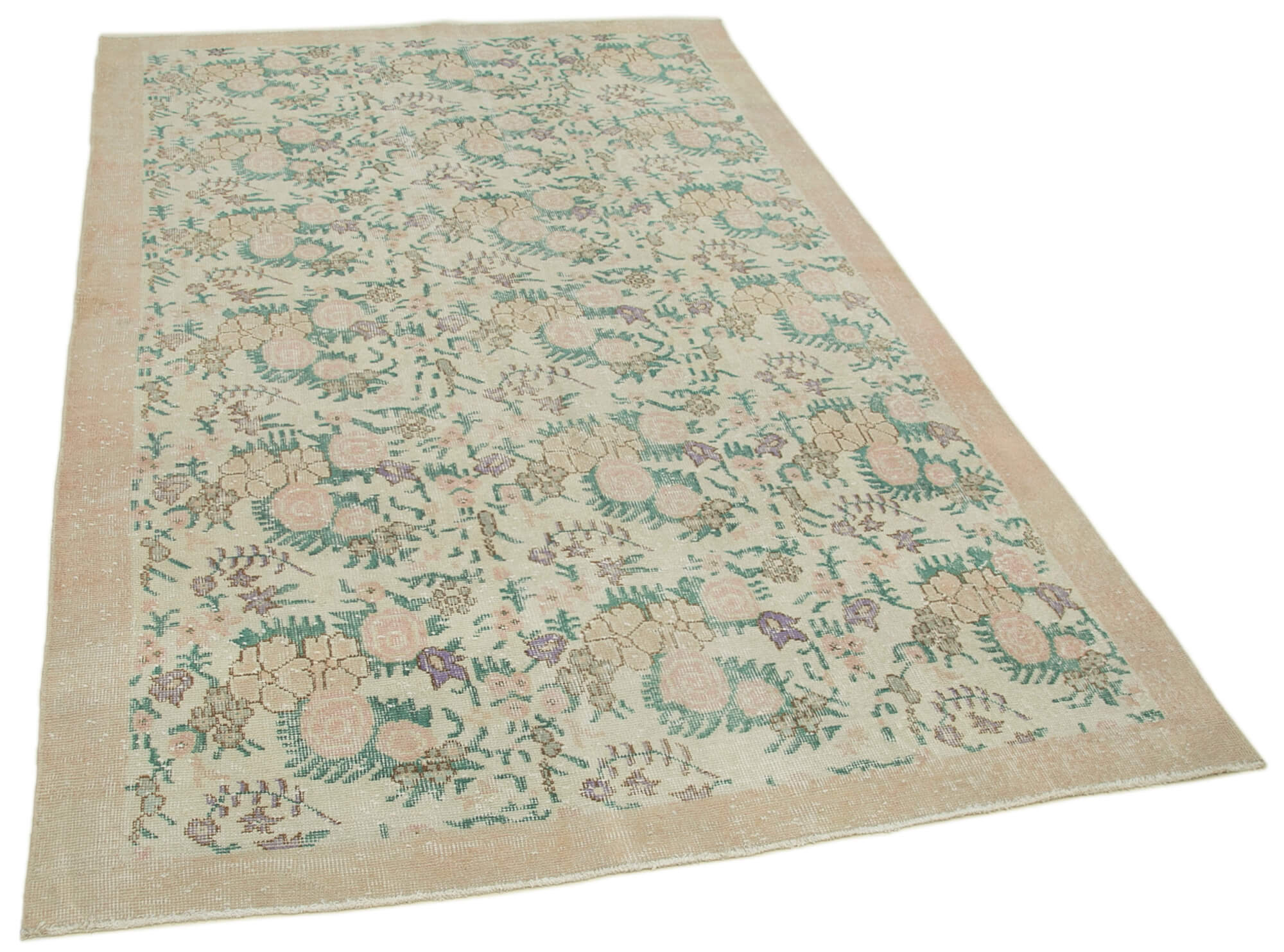 Handmade Unique Oriental Beige Carpet 165 cm x 273 cm - 36753