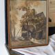 Louis Adolphe Hervier (1818 - 1879) aquarelle "Cour de ferme"