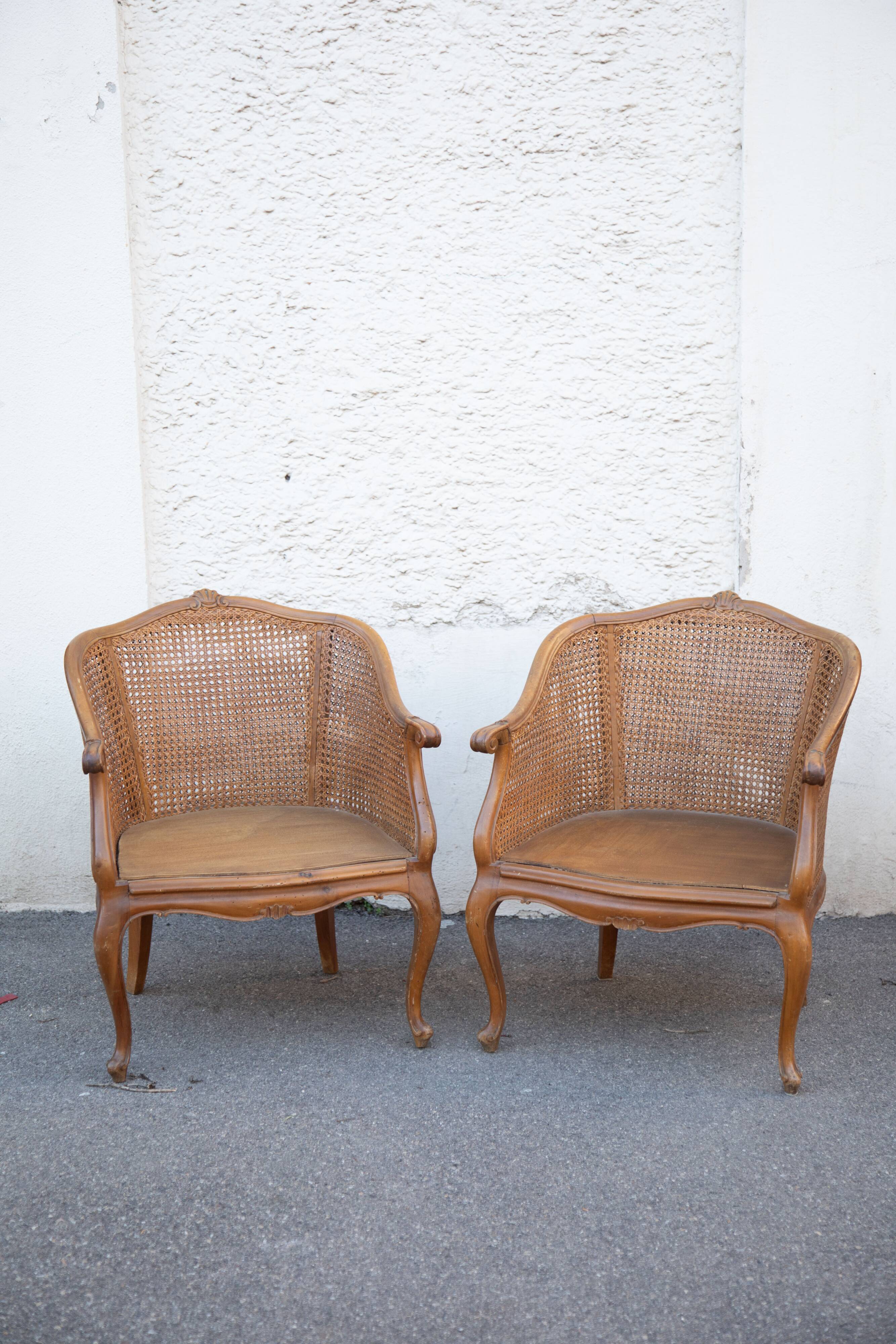Pair of cannés convertible armchairs