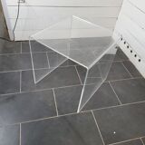 Transparent plexiglass sofa end from the 70s