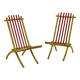 Rare pair of Thonet Frères armchairs – Original polychromy – 1930