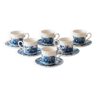 Royal Wessex England blue coffee service