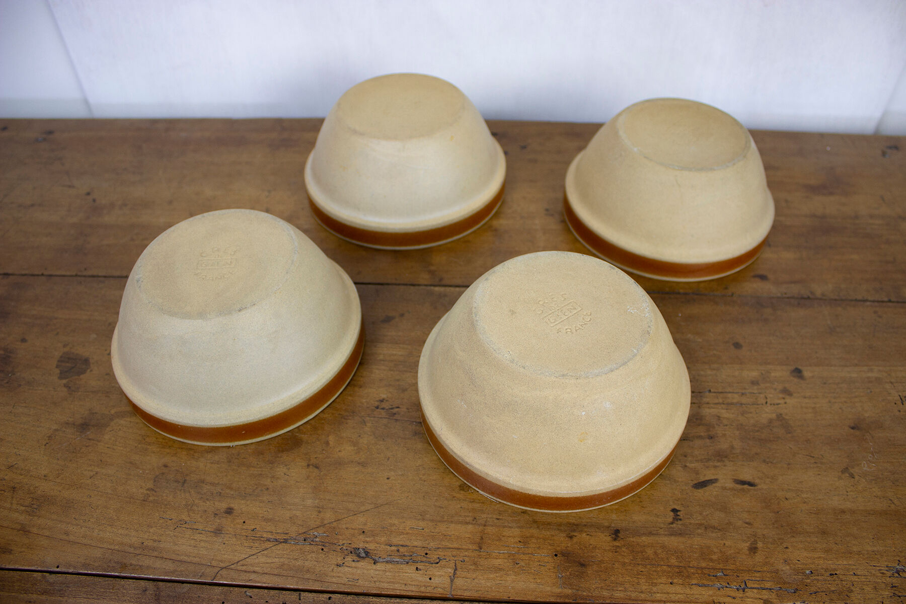 Set of 4 bowls in Gien sandstone - France