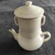 White teapot with filters old and complete p. Precious in Grigny