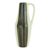 Vase en céramique vase du milieu du siècle modèle no. 232 beige vert marron motif vagues années 1950