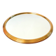 plateau miroir rond en métal doré années 50-60