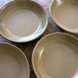 4 deep stoneware plates from Sarreguemines, Chaumière model