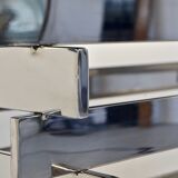 Italian stacked chrome and tinted glass console 1970