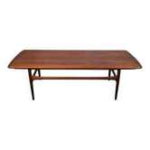 Table basse en teck avec plateaux rétractables attribuée à Robert Christensen pour Arrebo Mobler, Danemark, 1960.