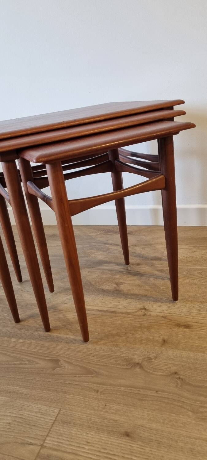 Danish nesting tables in teak from the 1960s.