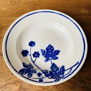 Set of 6 old hollow plates Badonvilleliers blue flower pattern