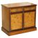 Walnut burr buffet with quarter cut, featuring two drawers and a cabinet base.
