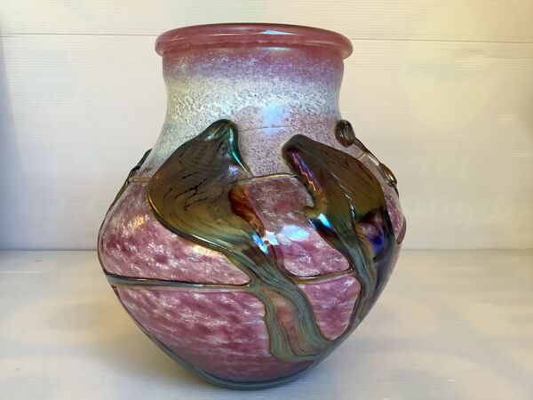 Vase en cristal soufflé Novaro Jean Claude