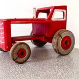 Large wooden tractor "La Ferme de Joujoulac", vintage toy.