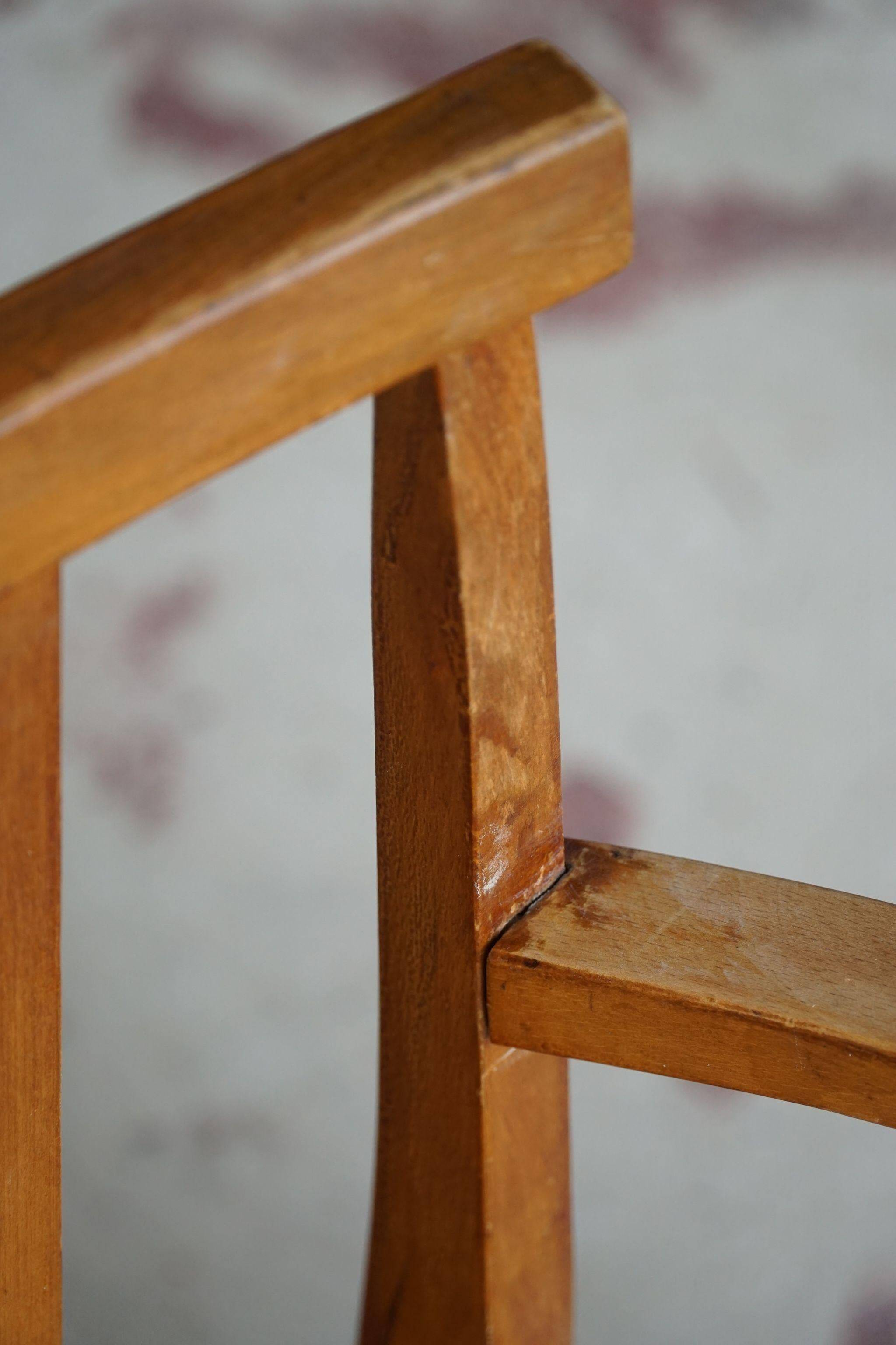 Modern Danish lounge chair in beech and paper cord, in the style of Frits Schlegel.