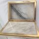 Lot of white marble object - 2 boxes and 1 candlestick