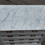 Old oak and marble chest of drawers