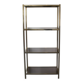 Smoked and mirrored glass shelf, Hollywood Regency style, 70s.