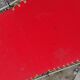 Folding camp bed vintage chaise longue canvas red brand Samti