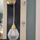 Frosted glass hexagonal suspension globe Art Deco