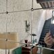 Teak wall mirror, Denmark 1950's