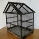 Wooden bird cage, original black patina, early 20th century