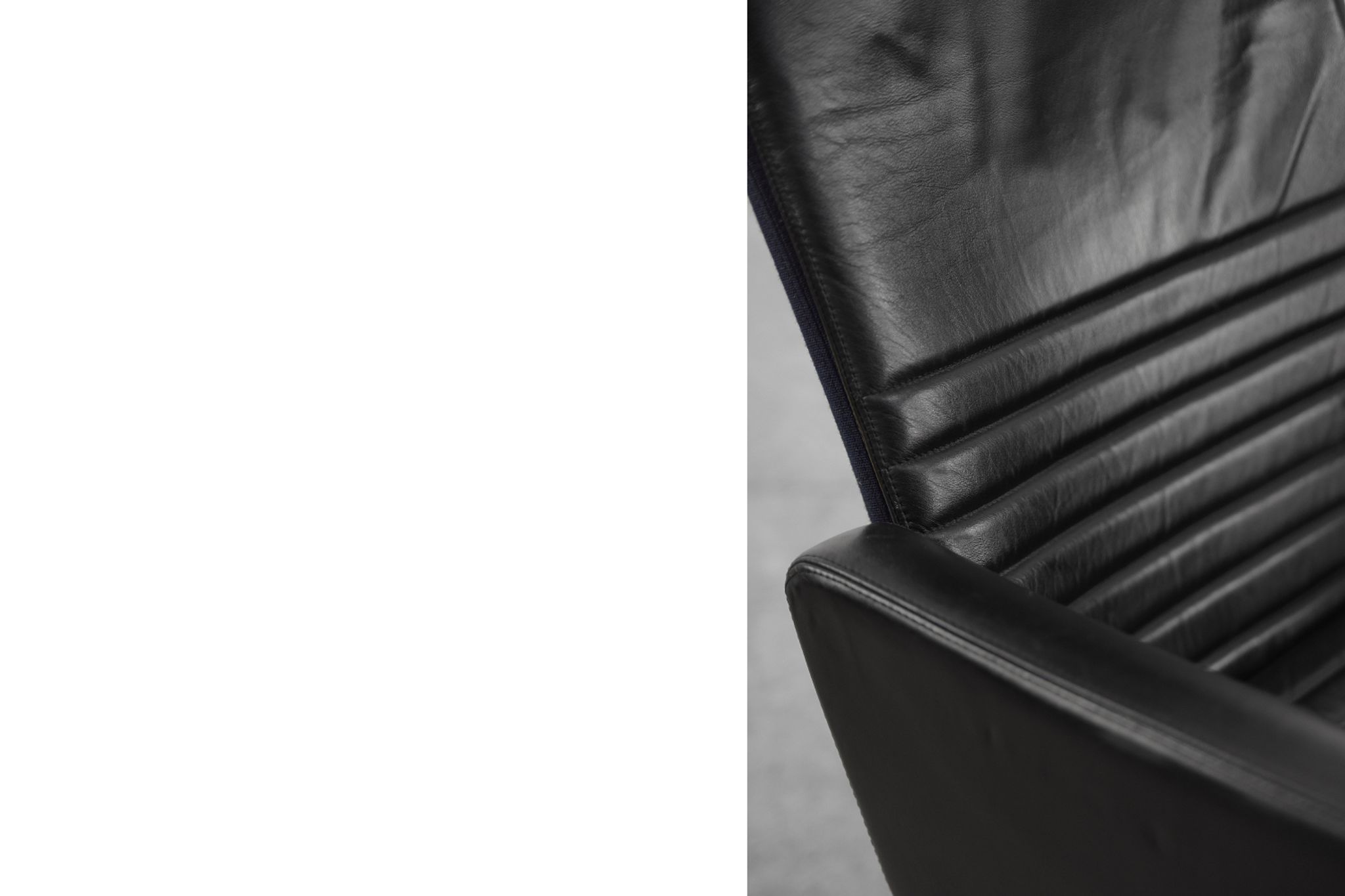 Mid-Century Rare Black Leather Scandinavian Armchair by Ire Möbel, 1970s, Set of 2