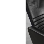 Mid-Century Rare Black Leather Scandinavian Armchair by Ire Möbel, 1970s, Set of 2