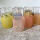 60s colored tall glasses