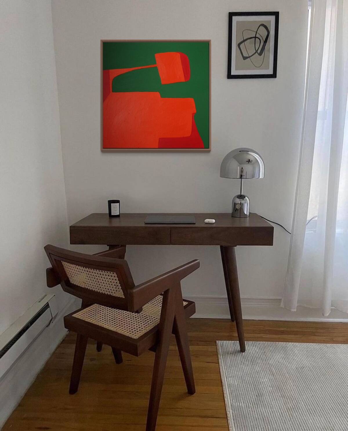 Peinture originale orange "équilibre" par Bodasca