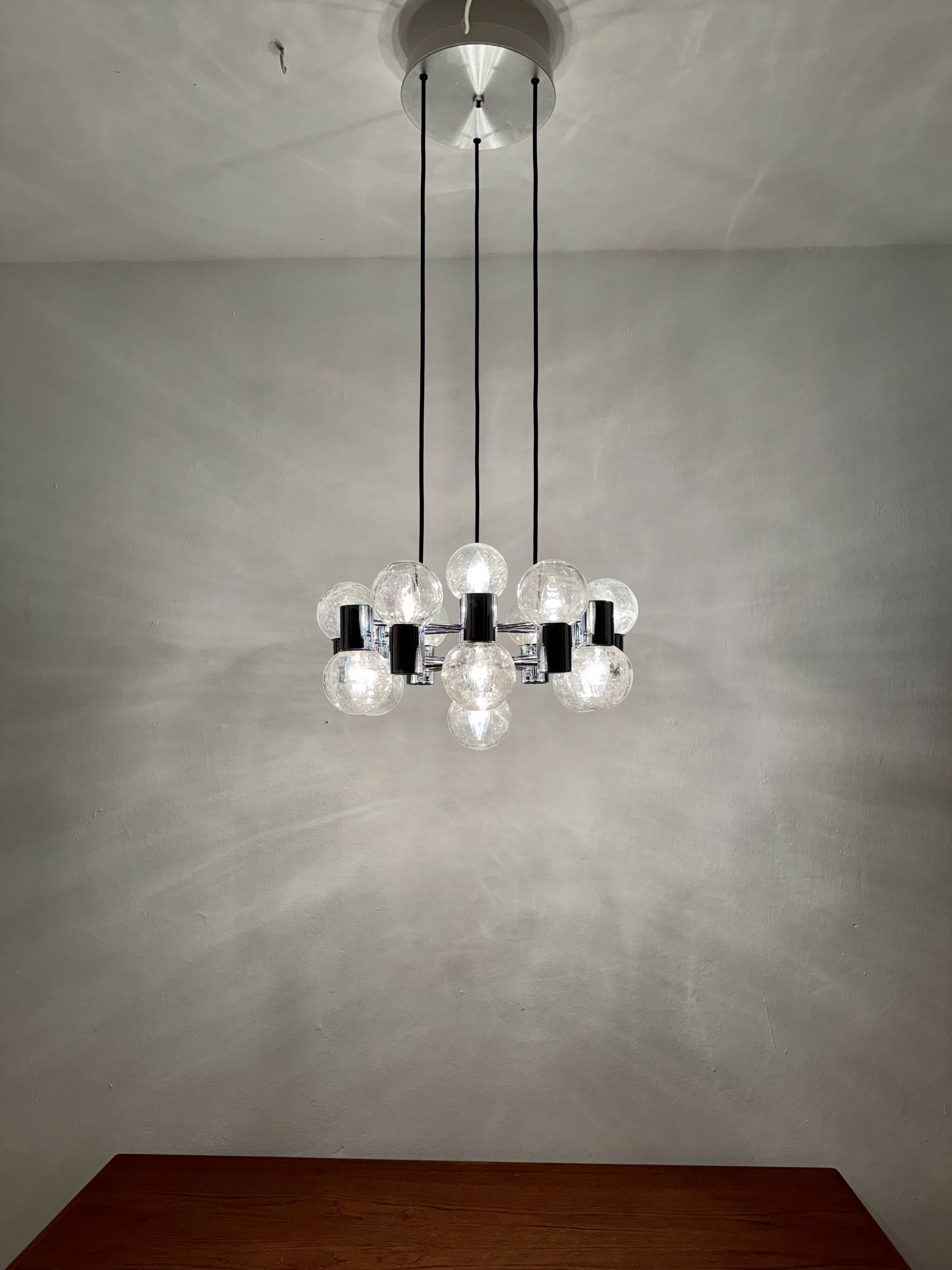 Chromed 1970s Sputnik Chandelier by Doria