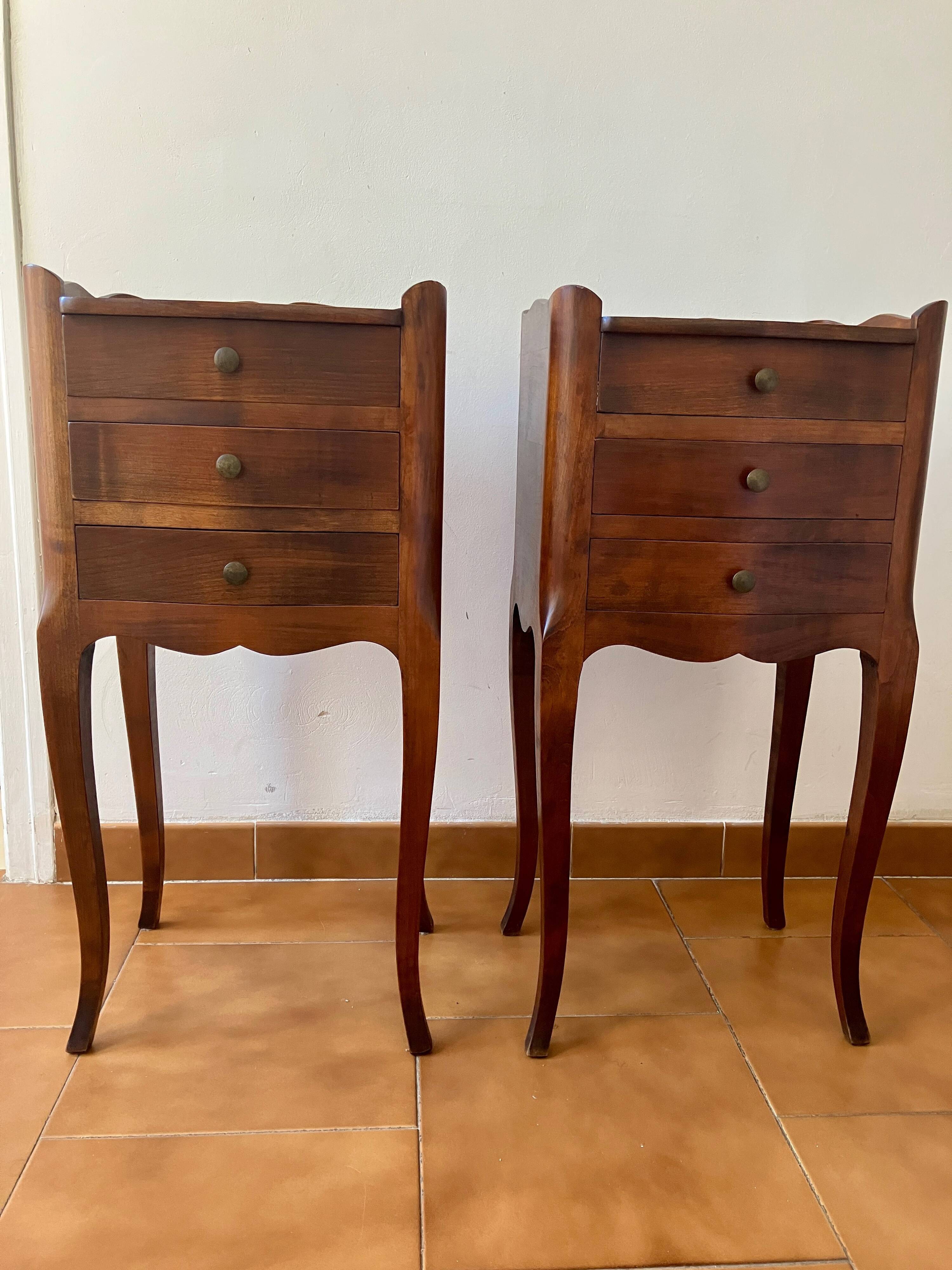 Two Cherry Wood Bedside Tables