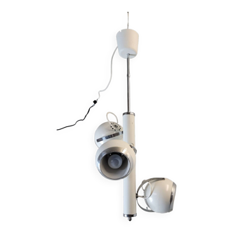Vintage eyeball pendant chandelier with 3 lacquered reflectors